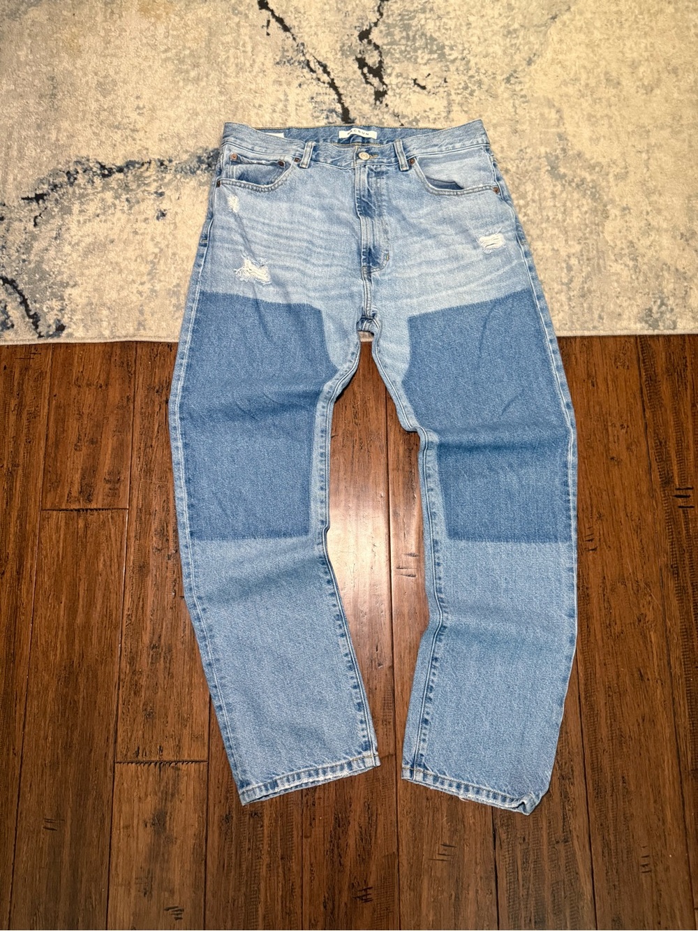 PacSun Two-Tone Patchwork Distressed Baggy Jeans – Size 34x32